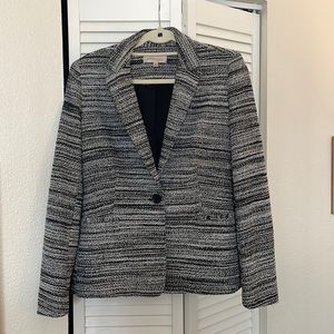 Black and white blazer